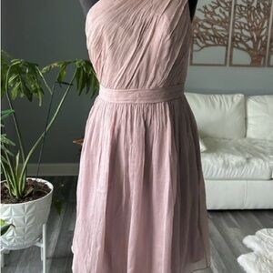 J. Crew One Shoulder Mauve Formal Dress 100% Silk sz 6